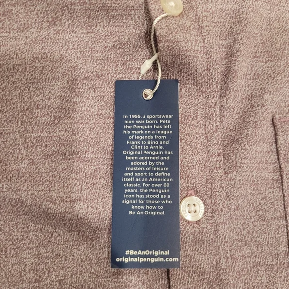 Penguin Men's Plum Wine Long Sleeved Shirt - Picture 7 of 10